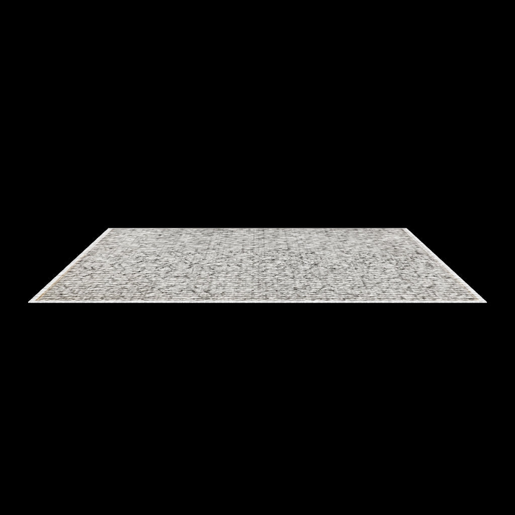 Grey and ivory rug shown at an angle on a plain white background with no surrounding room.